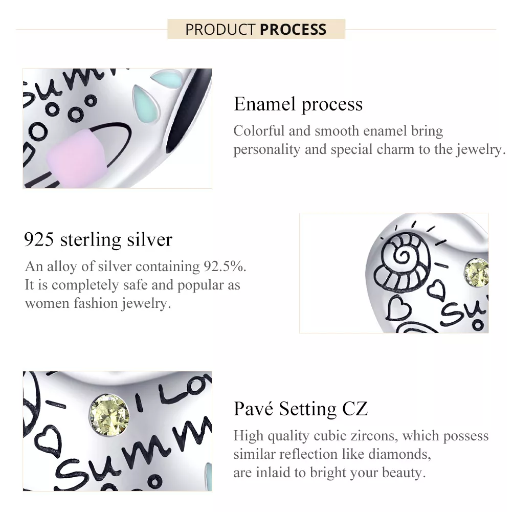 Charm Graffiti de verão estilo Pandora - SCC1529