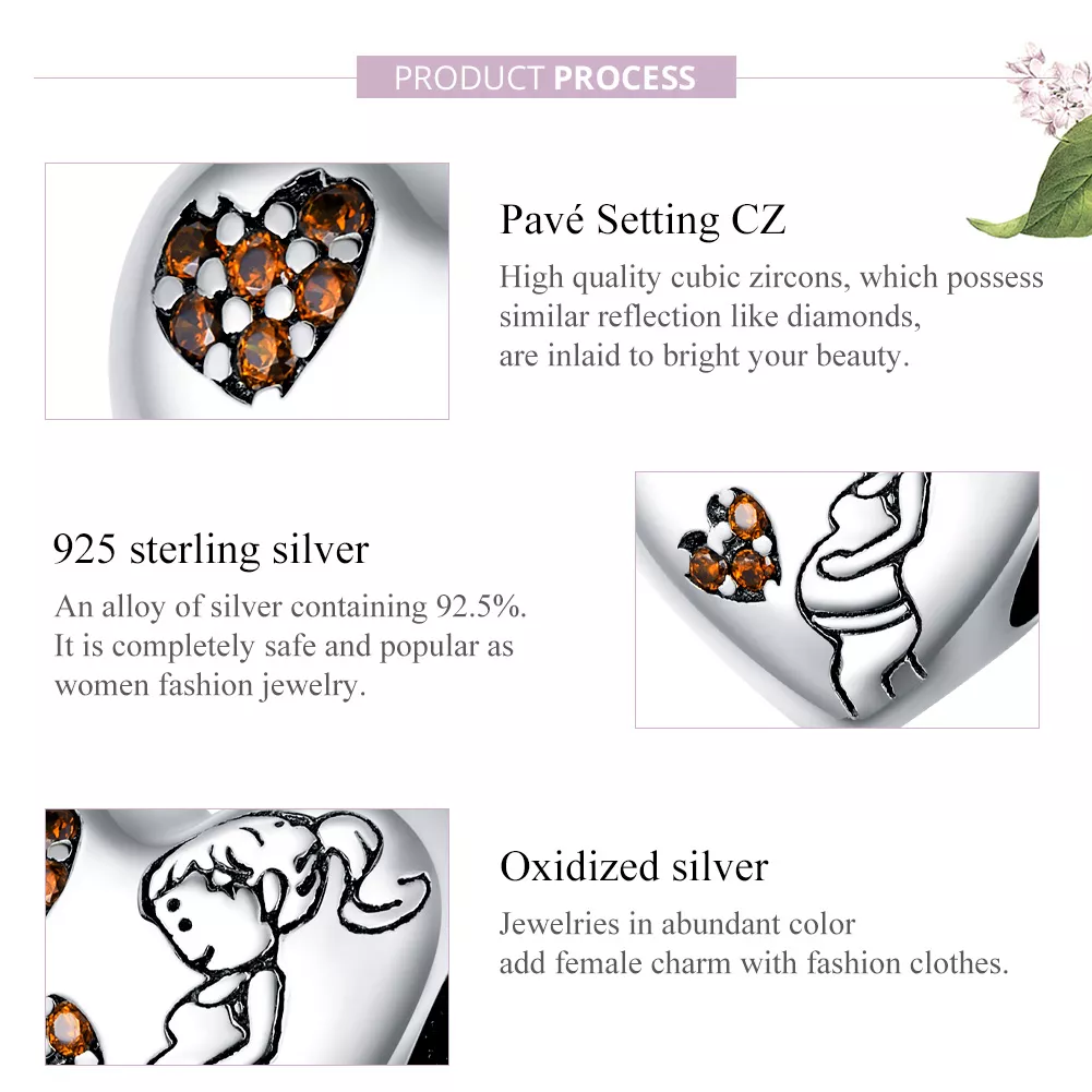 Charm Gravidez de nova mamãe estilo Pandora - SCC1589