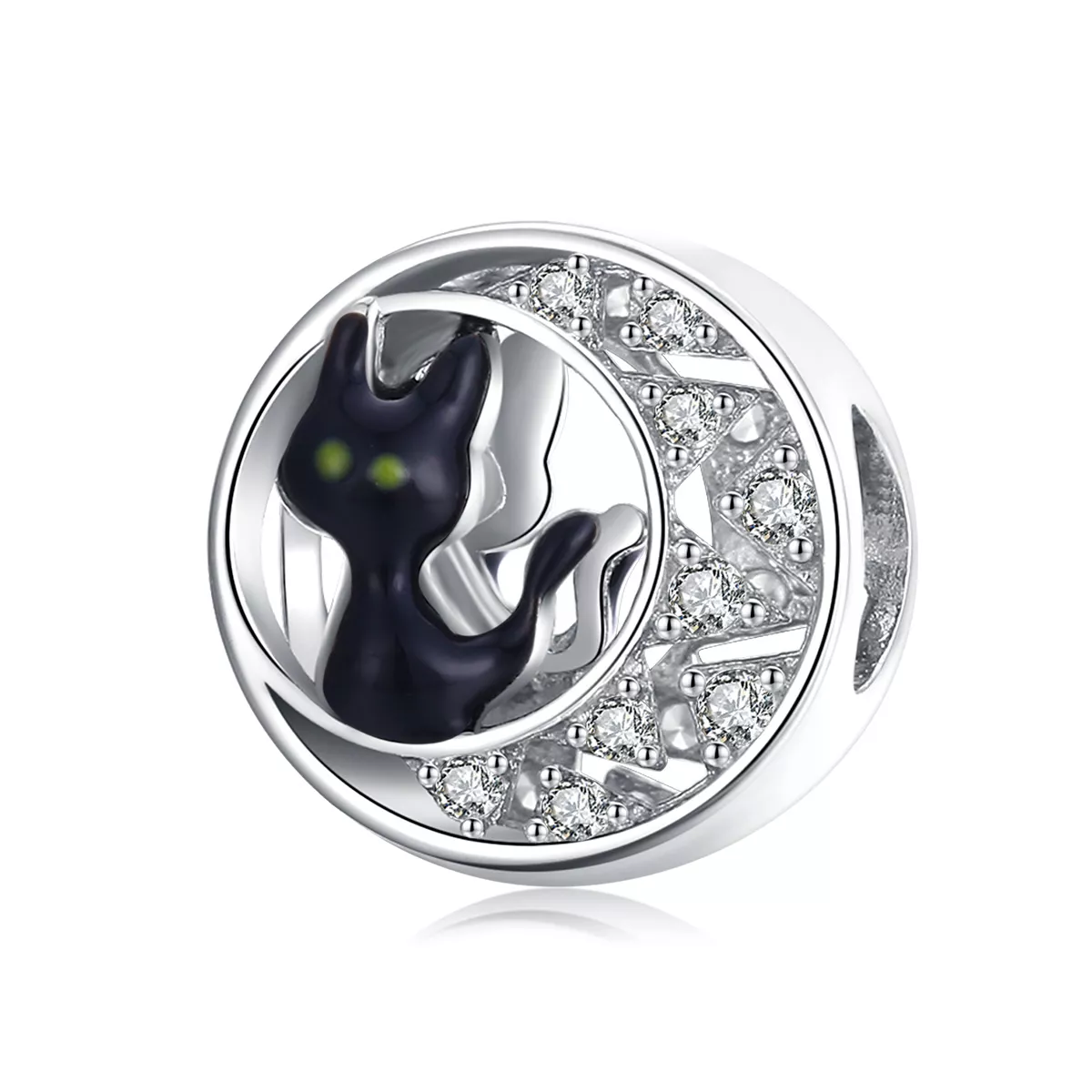 Charm Halloween Gato Preto estilo Pandora - BSC325