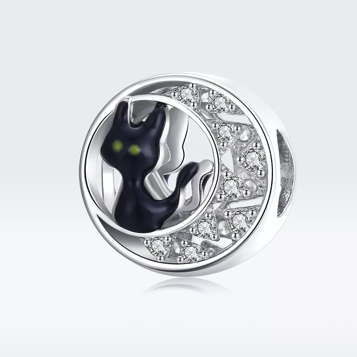 Charm Halloween Gato Preto estilo Pandora - BSC325