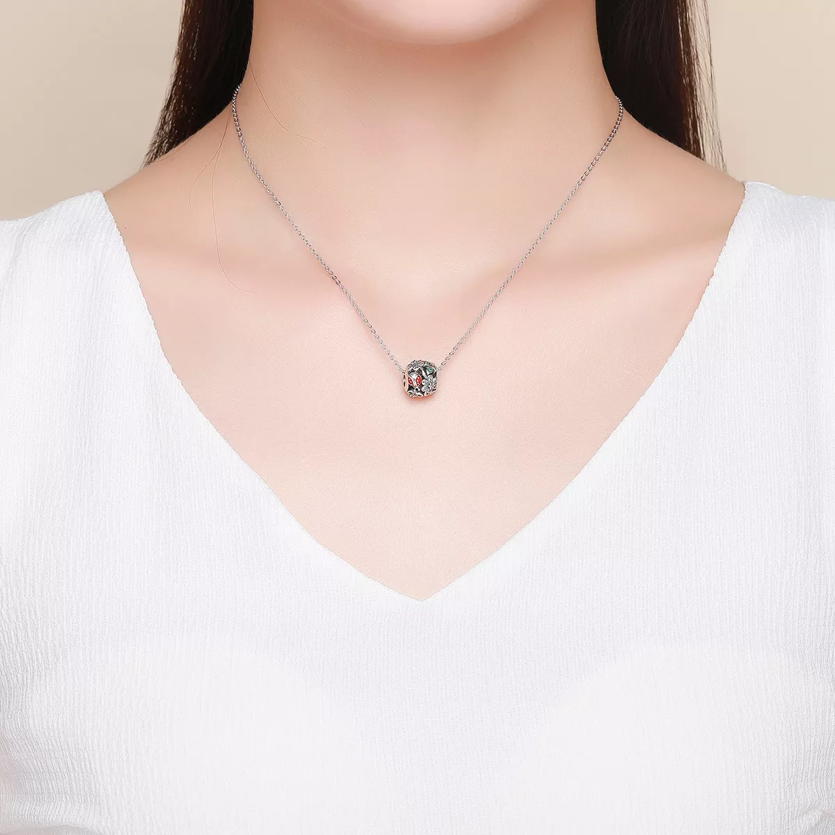 Charm Joaninhas e flores estilo Pandora - SCC926