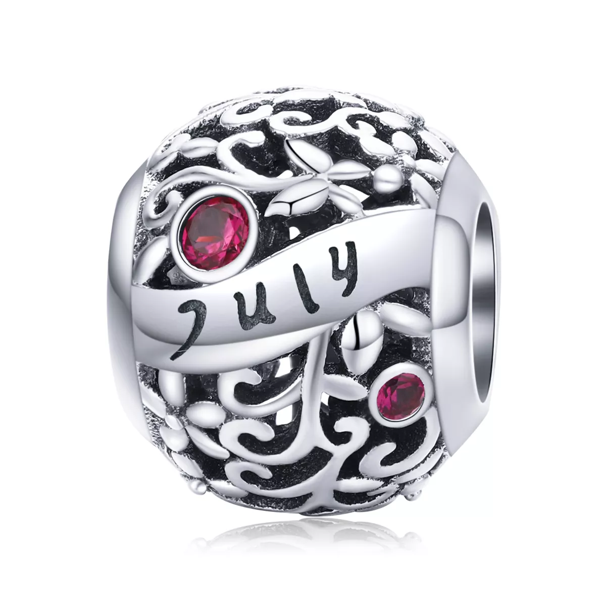 Charm July Garnet Birthstone estilo Pandora - SCC1385-7