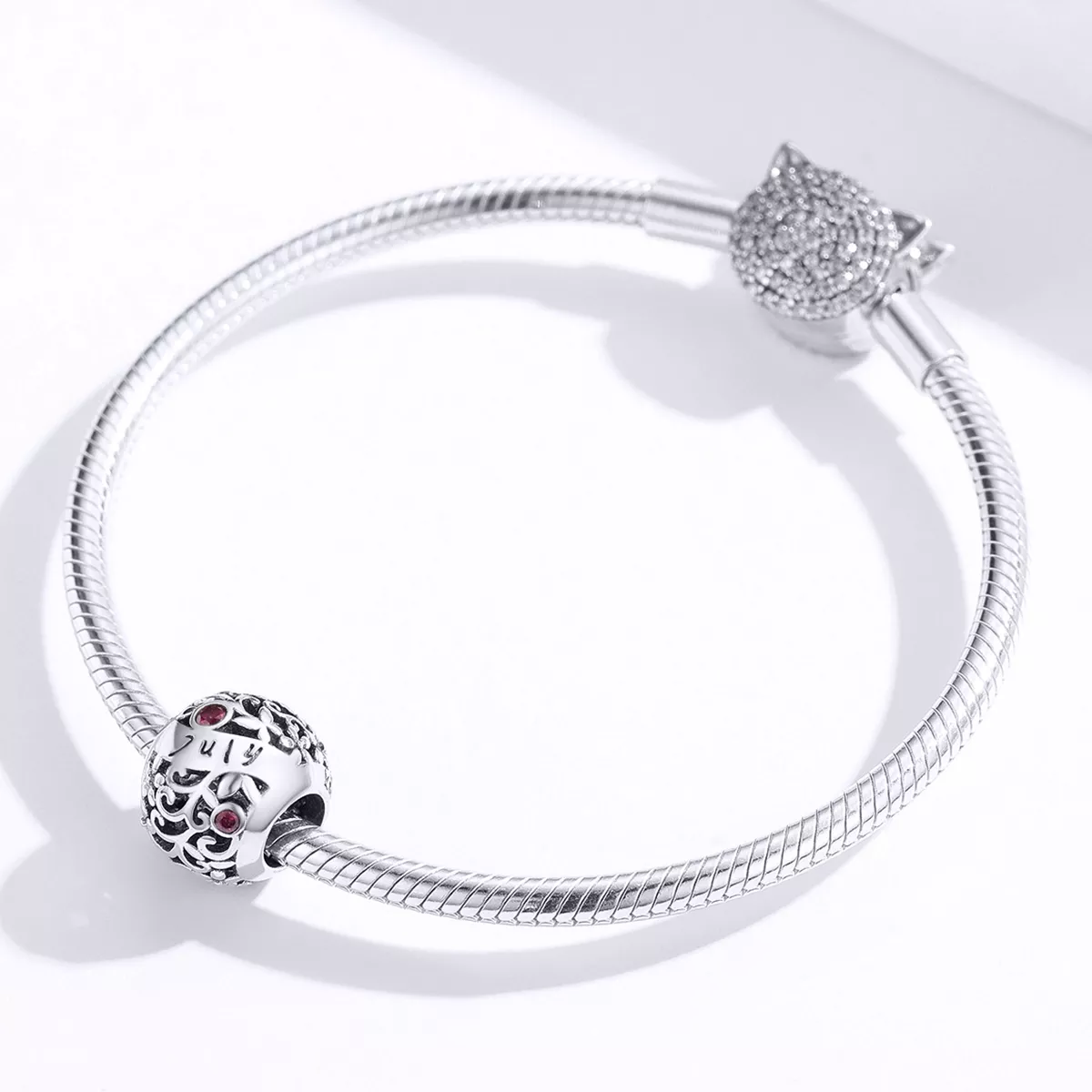 Charm July Garnet Birthstone estilo Pandora - SCC1385-7