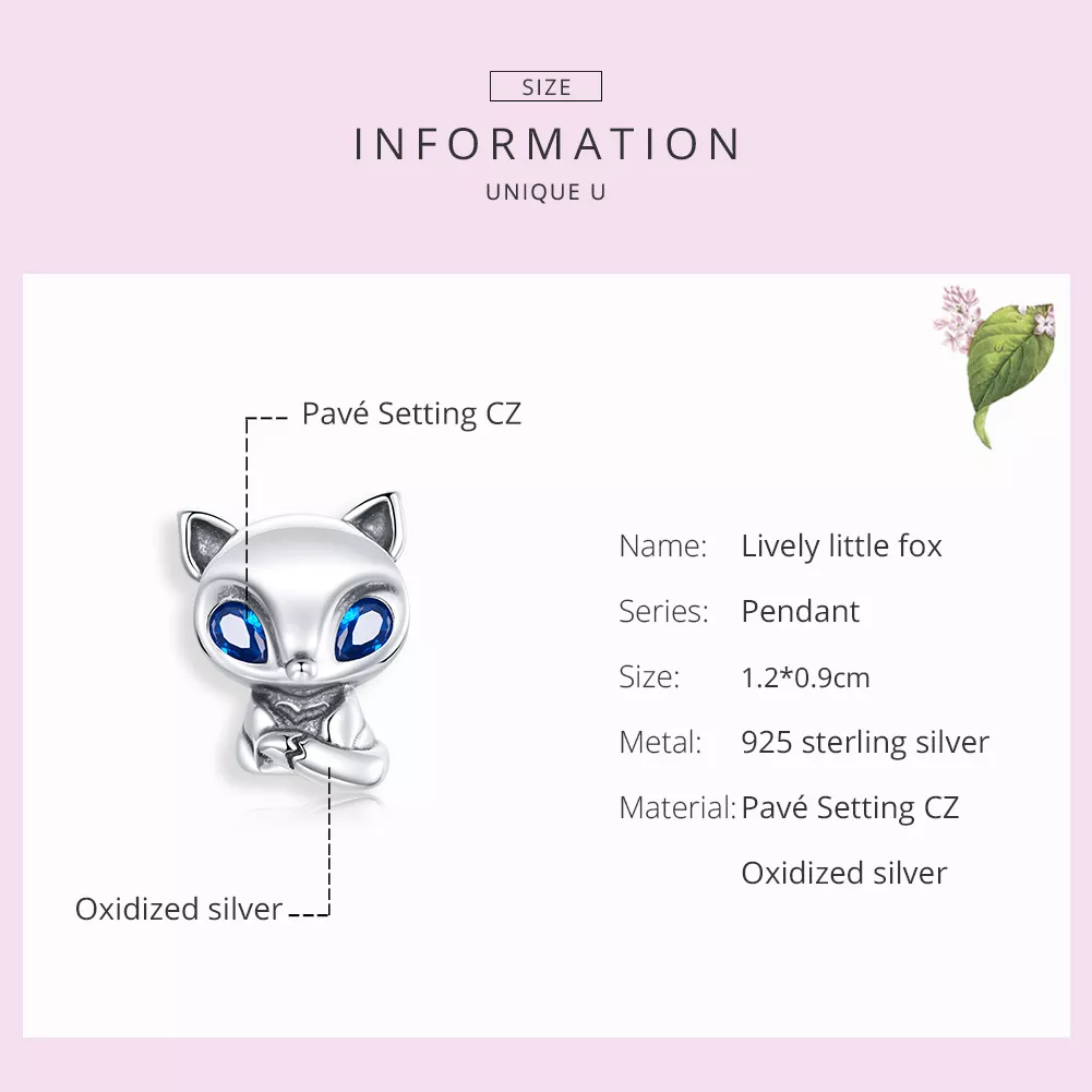 Charm Lively Little Fox estilo Pandora - SCC1808