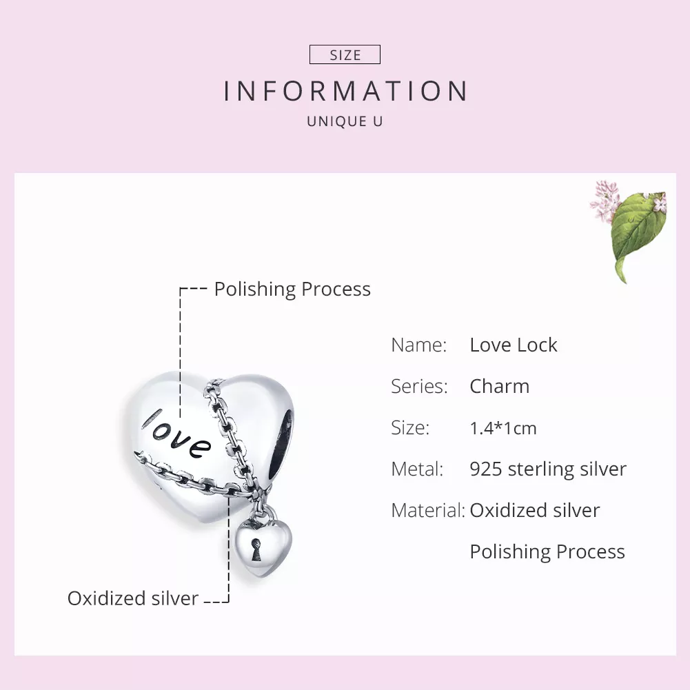 Charm Love Lock life Pandora - SCC1553