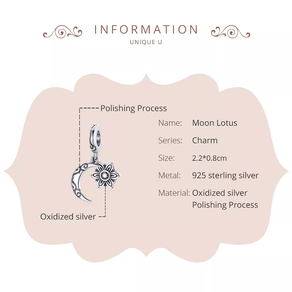 Charm Lótus da lua life Pandora - SCC1826