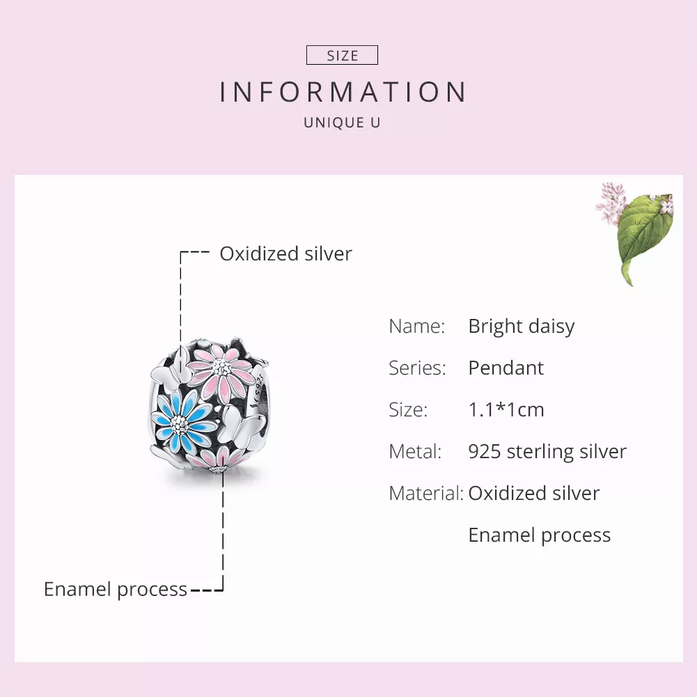 Charm Margaridas brilhantes estilo Pandora - SCC1837