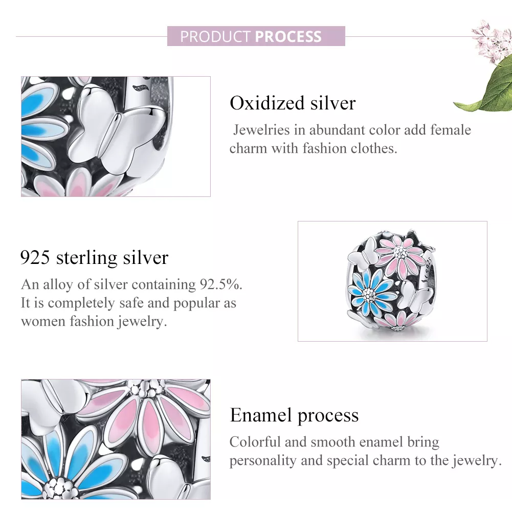 Charm Margaridas brilhantes estilo Pandora - SCC1837