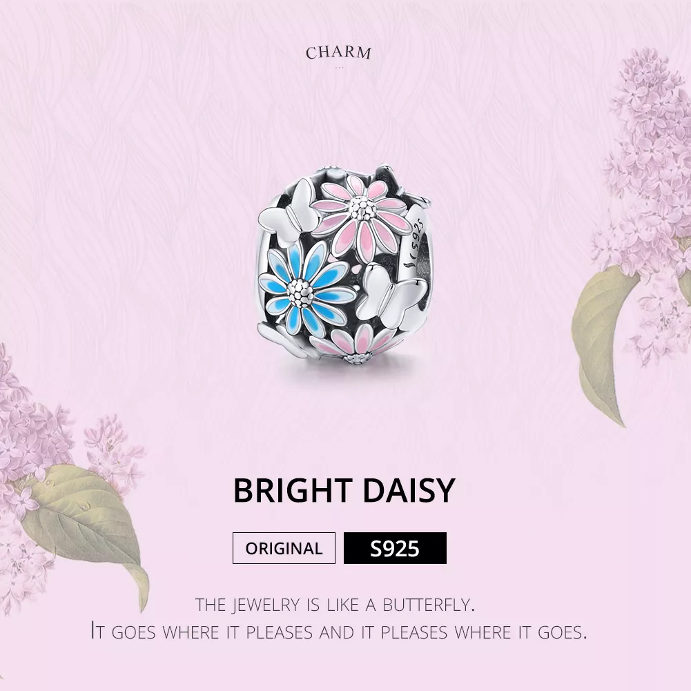 Charm Margaridas brilhantes estilo Pandora - SCC1837