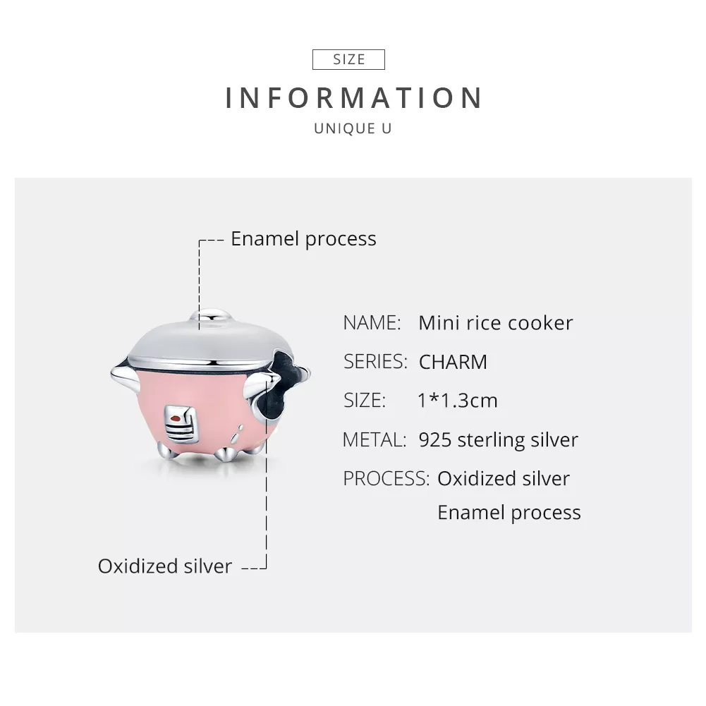 Charm Mini Panela De Arroz estilo Pandora - SCC1862