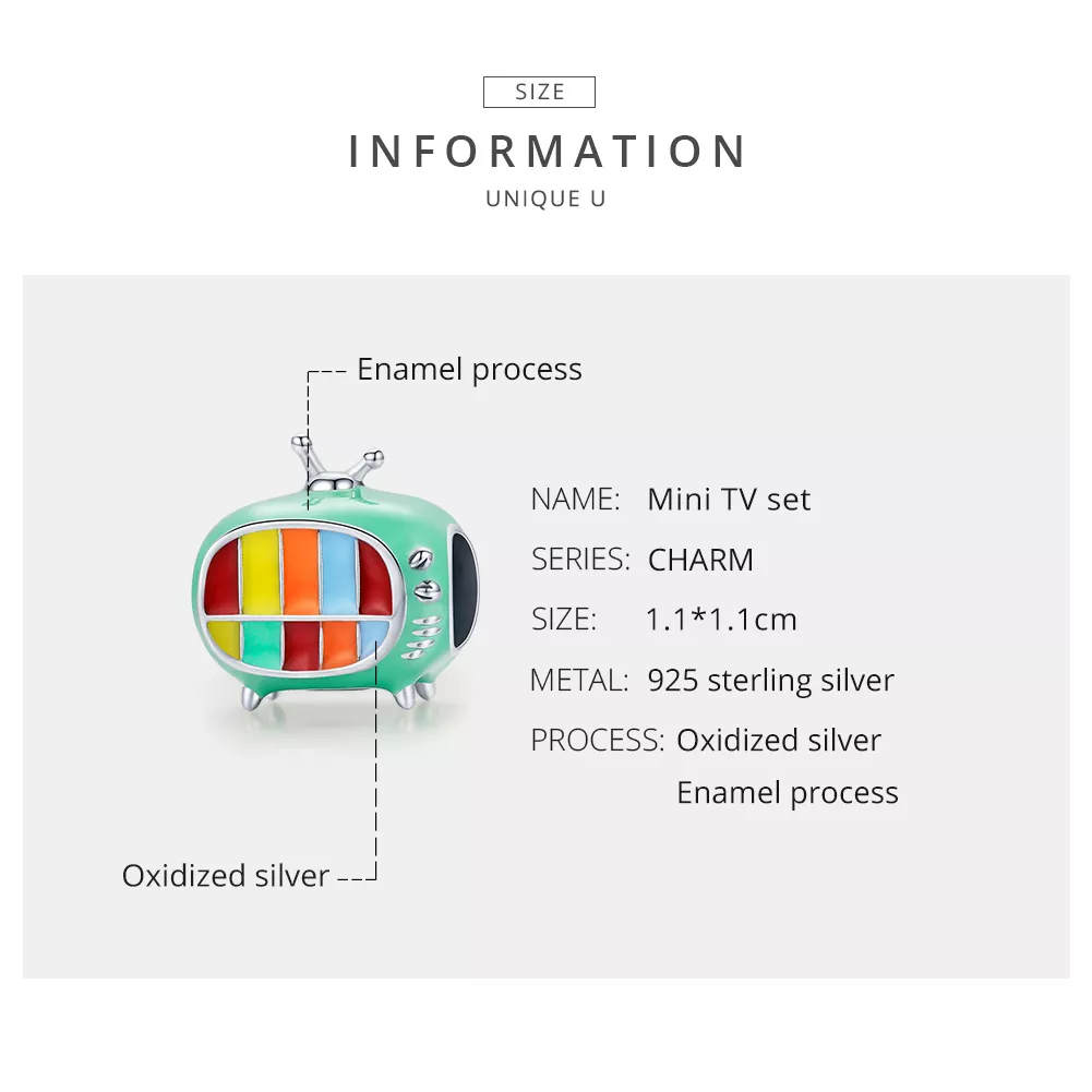 Charm Mini TV colorida estilo Pandora - SCC1861