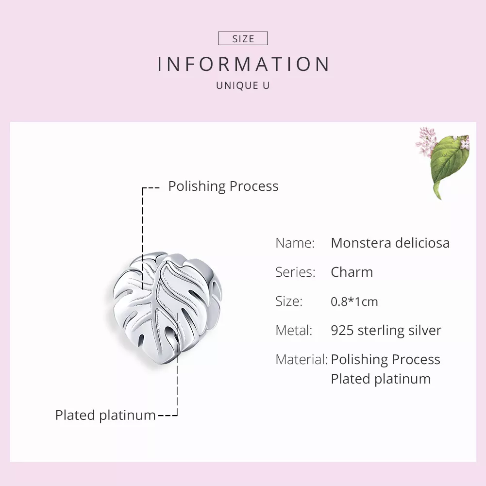 Charm Monstera Deliciosa estilo Pandora - BSC141