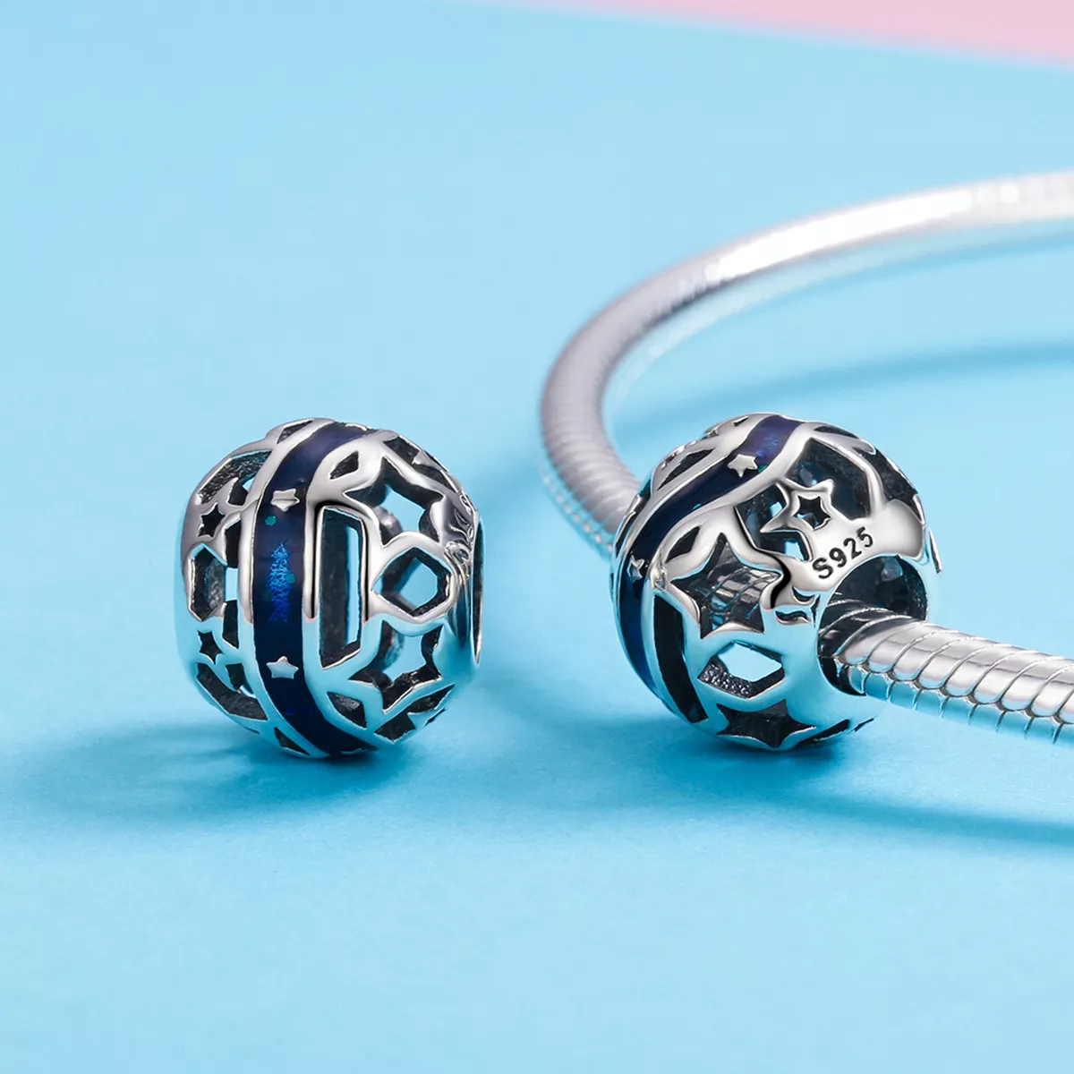 Charm O Rio Estrela Brilhante estilo Pandora - SCC640