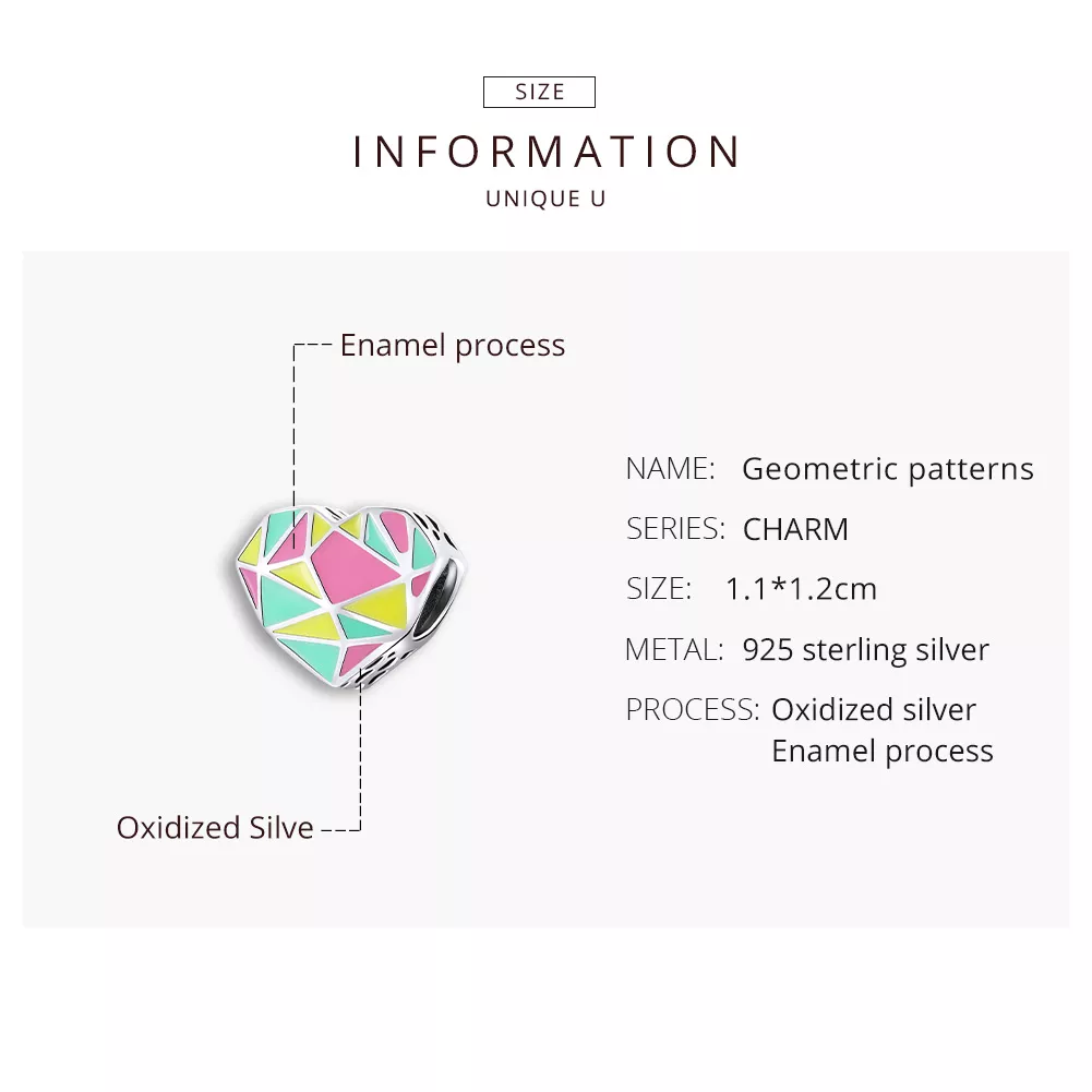 Charm Padrões Geométricos estilo Pandora - SCC1761