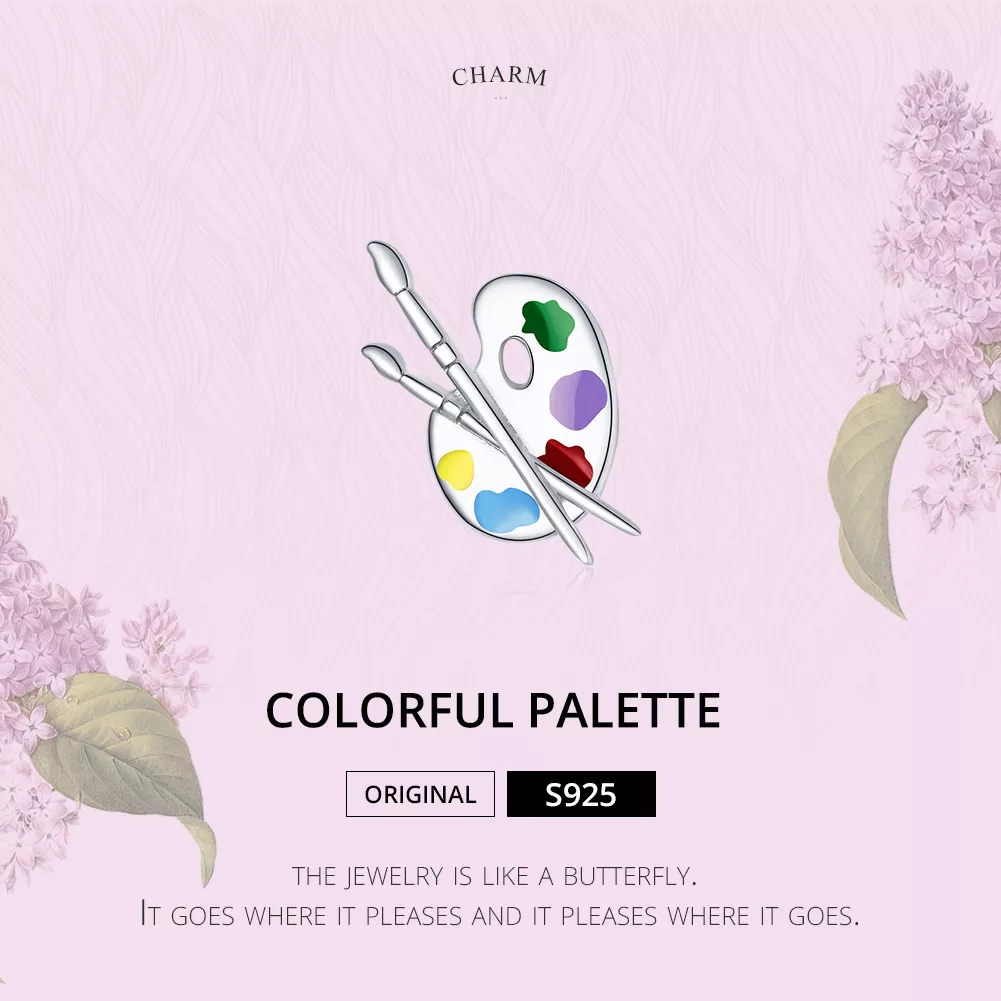 Charm Paleta de arte colorida estilo Pandora - BSC359