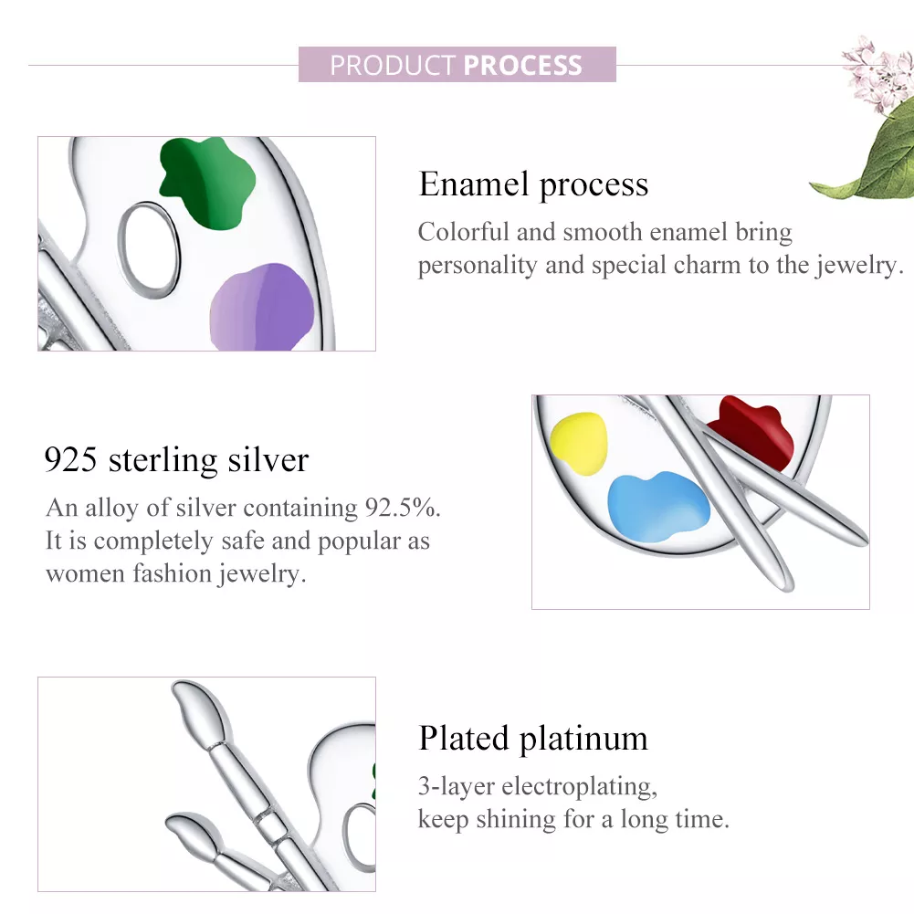 Charm Paleta de arte colorida estilo Pandora - BSC359