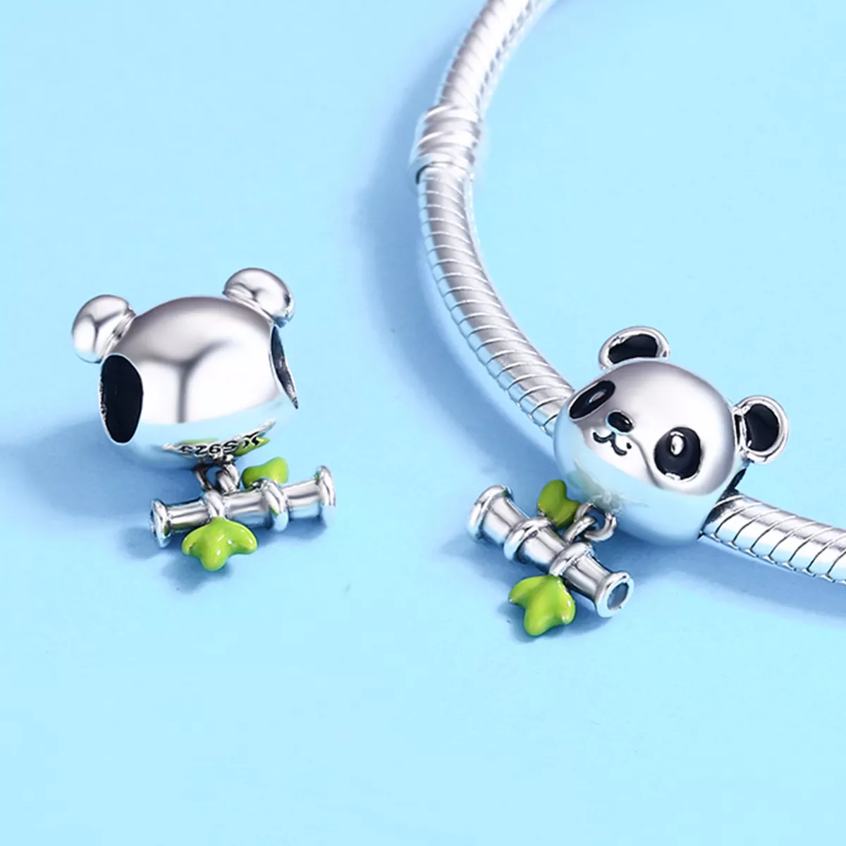 Charm Panda adora comer bambu estilo Pandora - SCC325