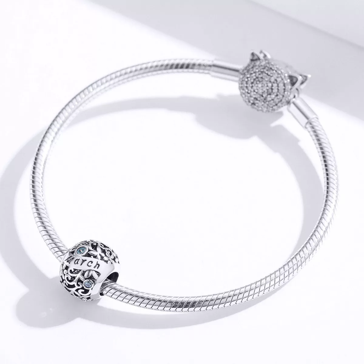 Charm Pedra de nascimento de março estilo Pandora - SCC1385-3