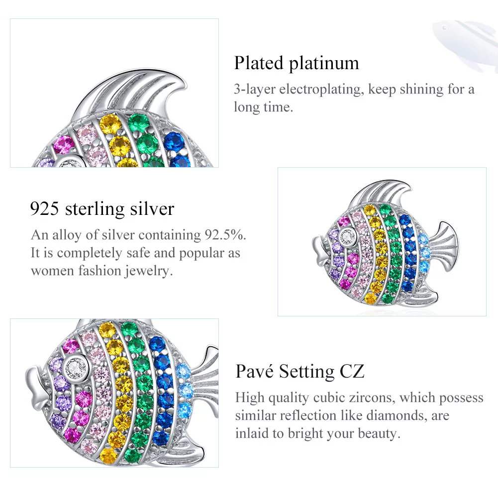 Charm Peixe Colorido life Pandora - SCC1803