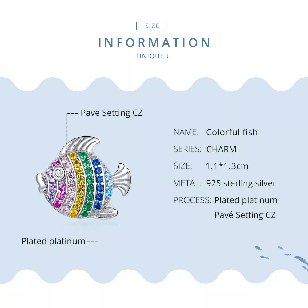 Charm Peixe Colorido life Pandora - SCC1803