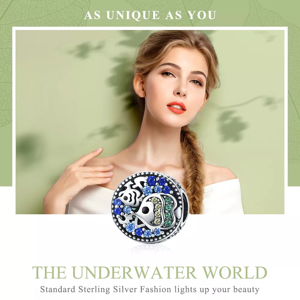 Charm Peixes coloridos do mundo subaquático estilo Pandora - SCC764