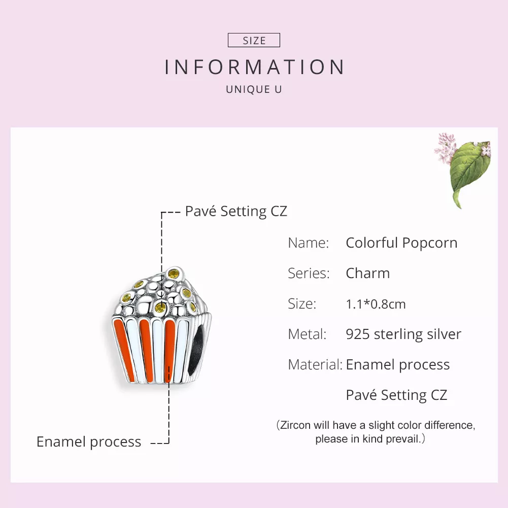 Charm Pipoca colorida life Pandora - SCC1596