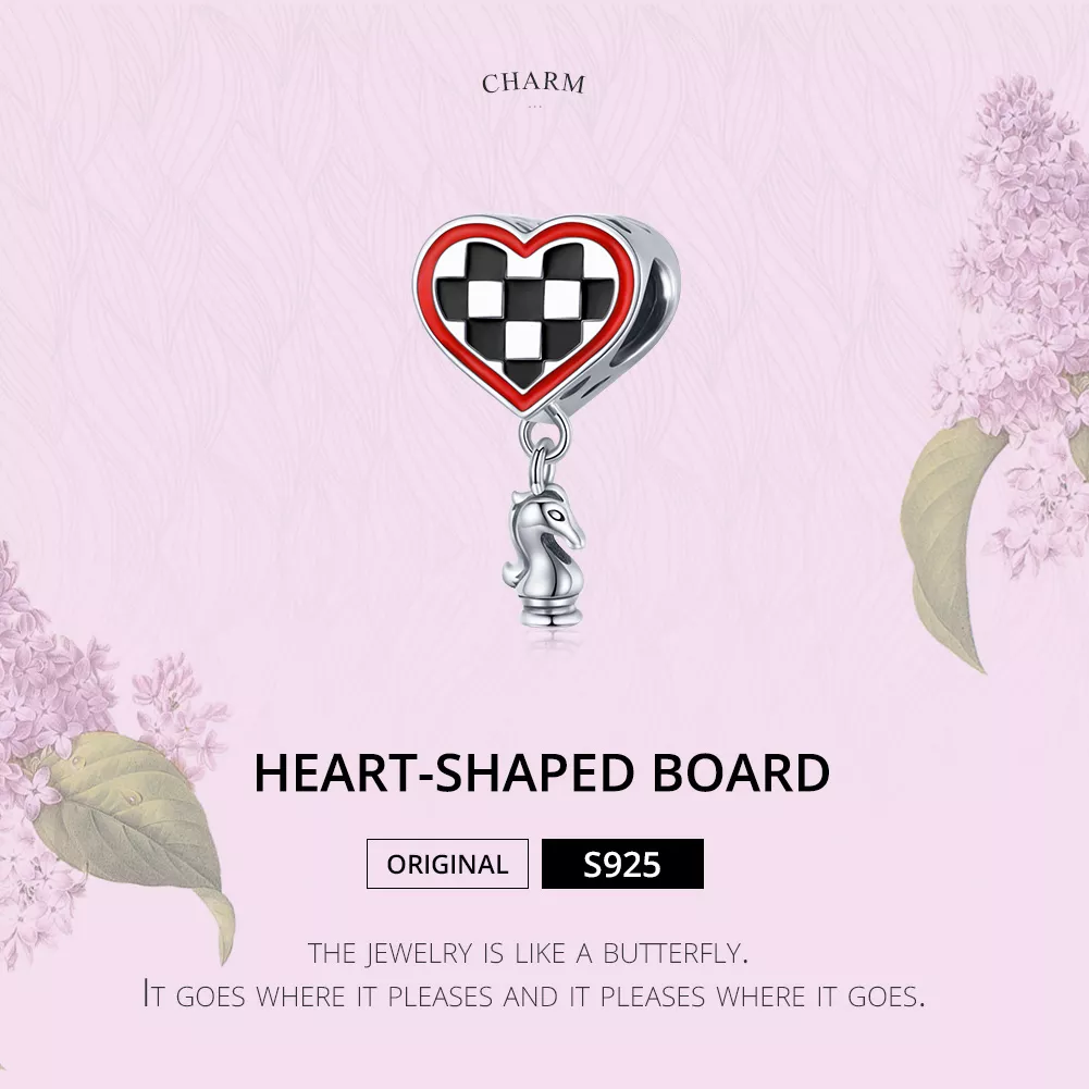 Charm Placa em forma de coração estilo Pandora - SCC1833