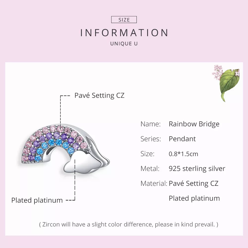 Charm Ponte de Arco-Íris estilo Pandora - SCC1788