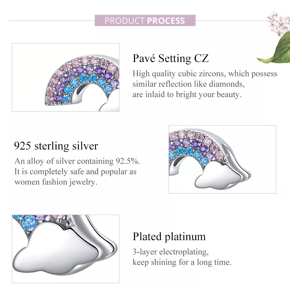 Charm Ponte de Arco-Íris estilo Pandora - SCC1788