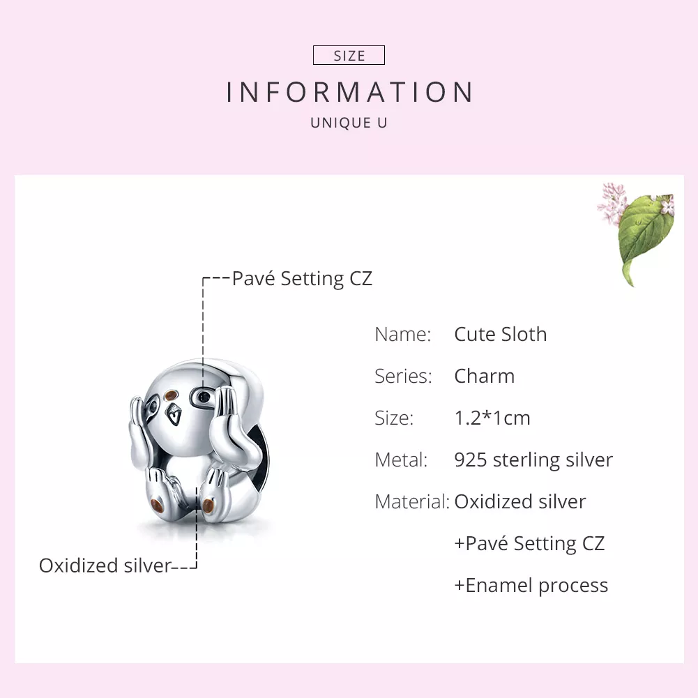 Charm Preguiça fofa life Pandora - SCC1698