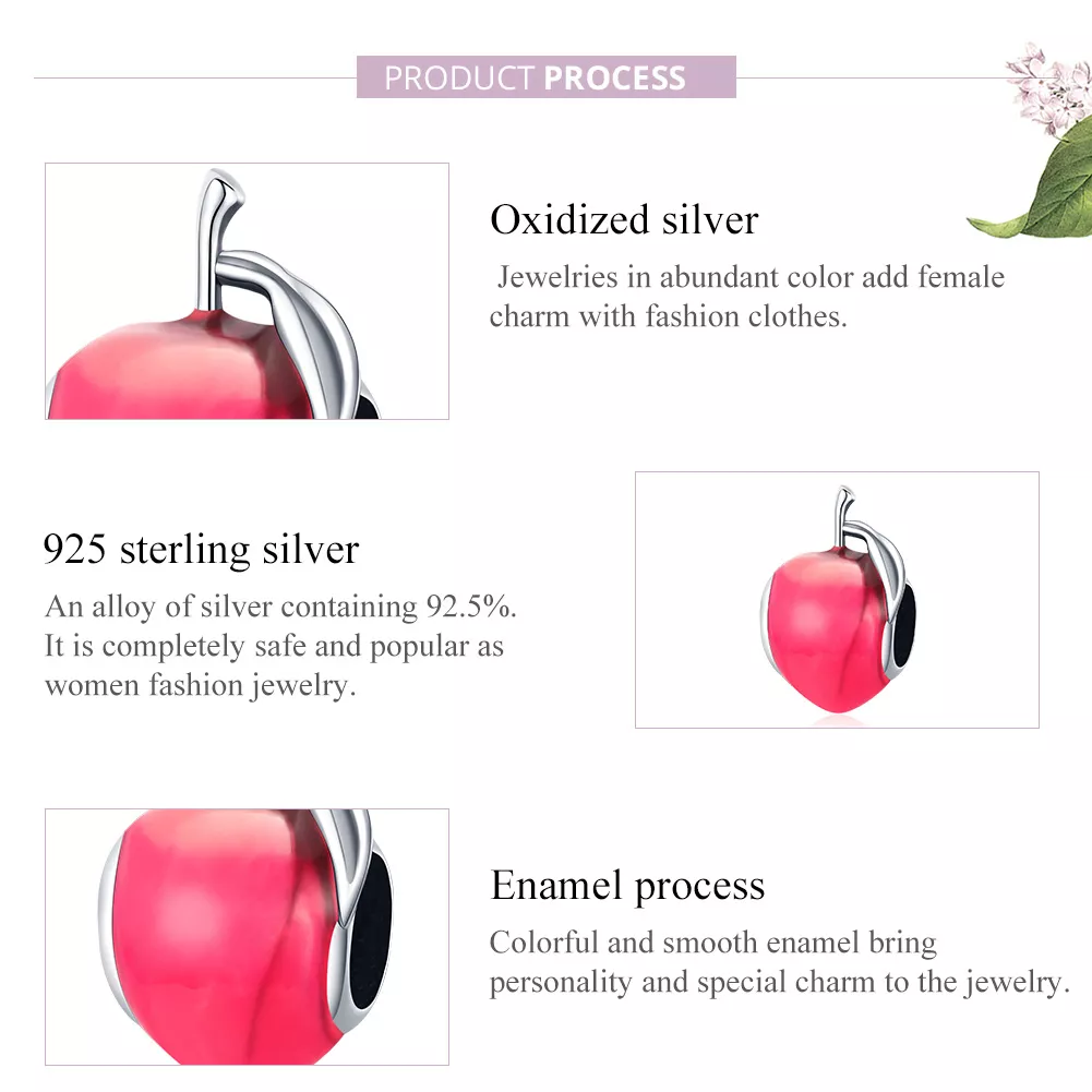 Charm Pêssegos deliciosos estilo Pandora - SCC1834