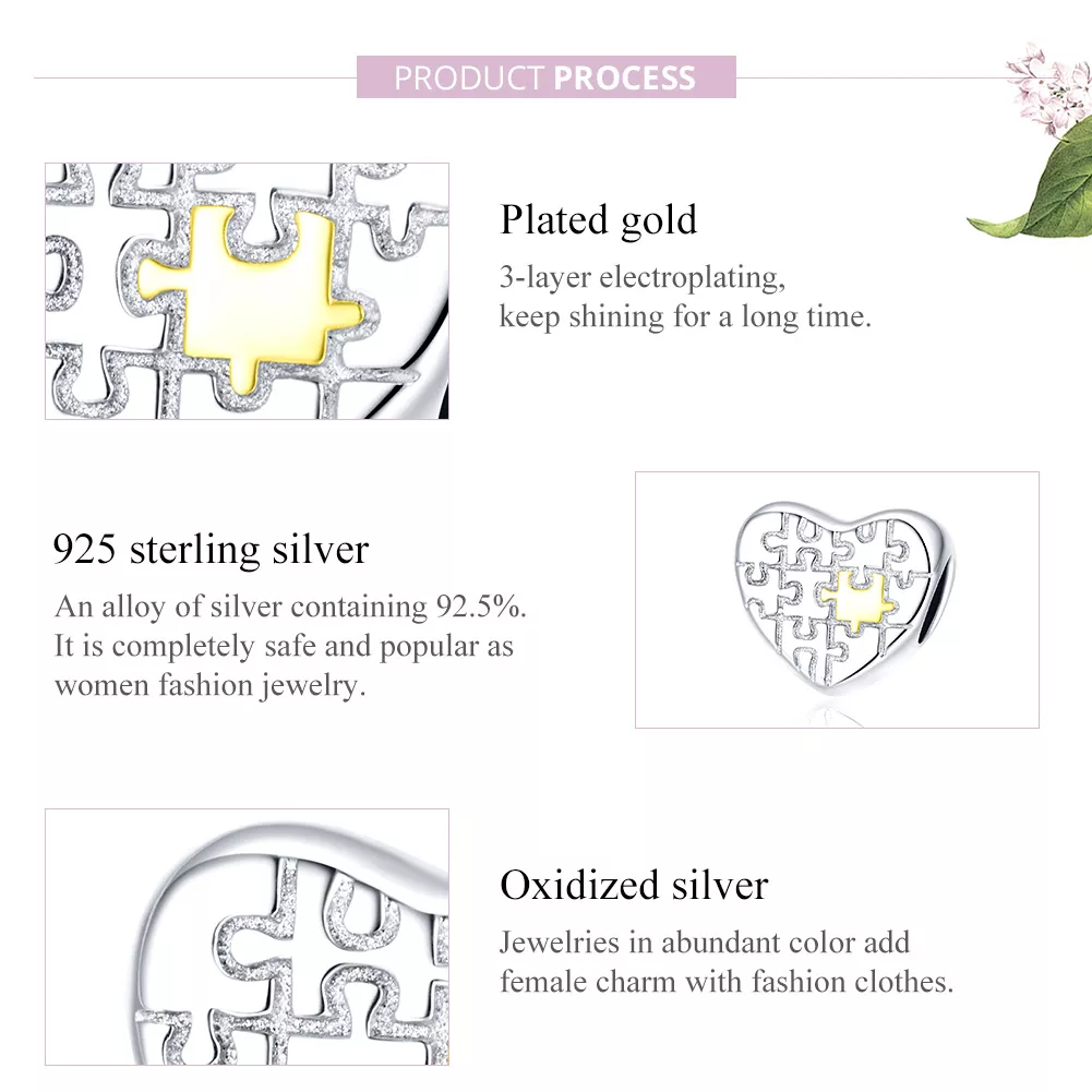 Charm Quebra-cabeças de amor estilo Pandora - SCC1673