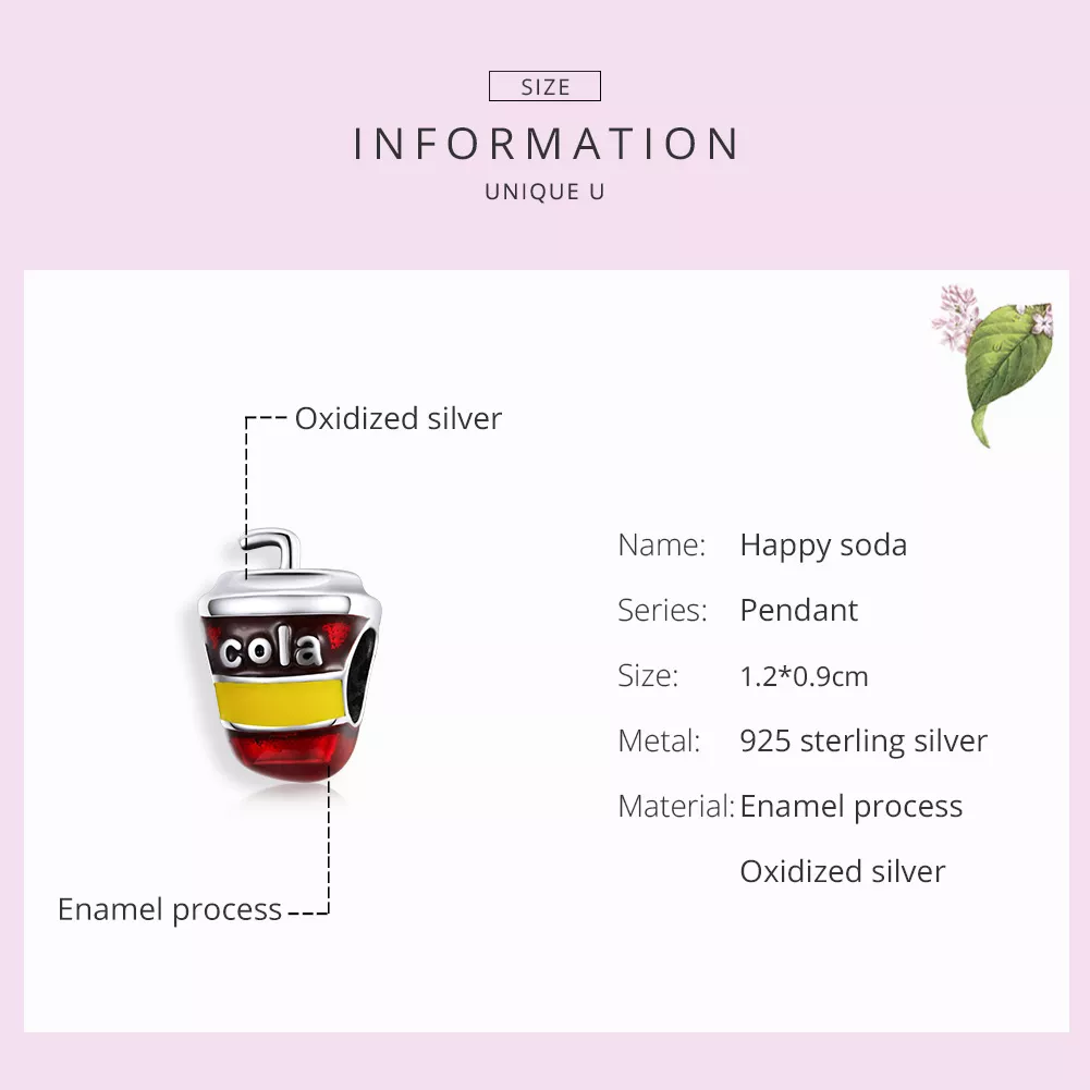 Charm Refrigerante feliz estilo Pandora - SCC1828