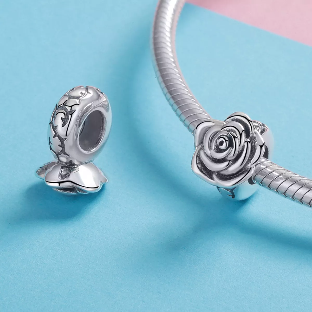 Charm Rosa Branca life Pandora - SCC1101