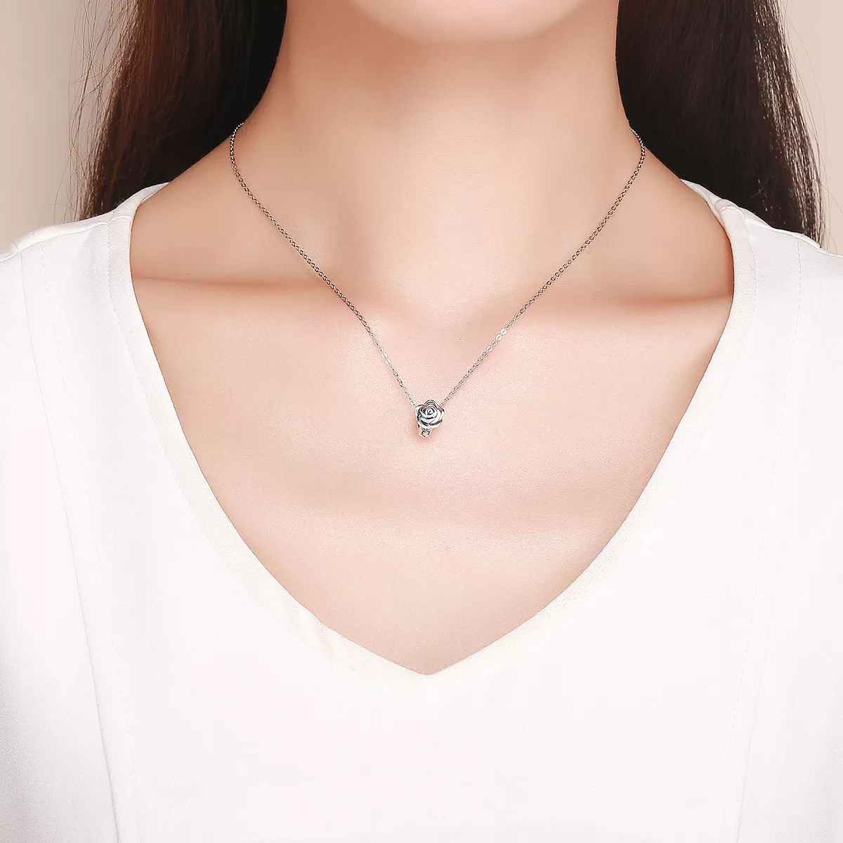 Charm Rosa Branca life Pandora - SCC1101