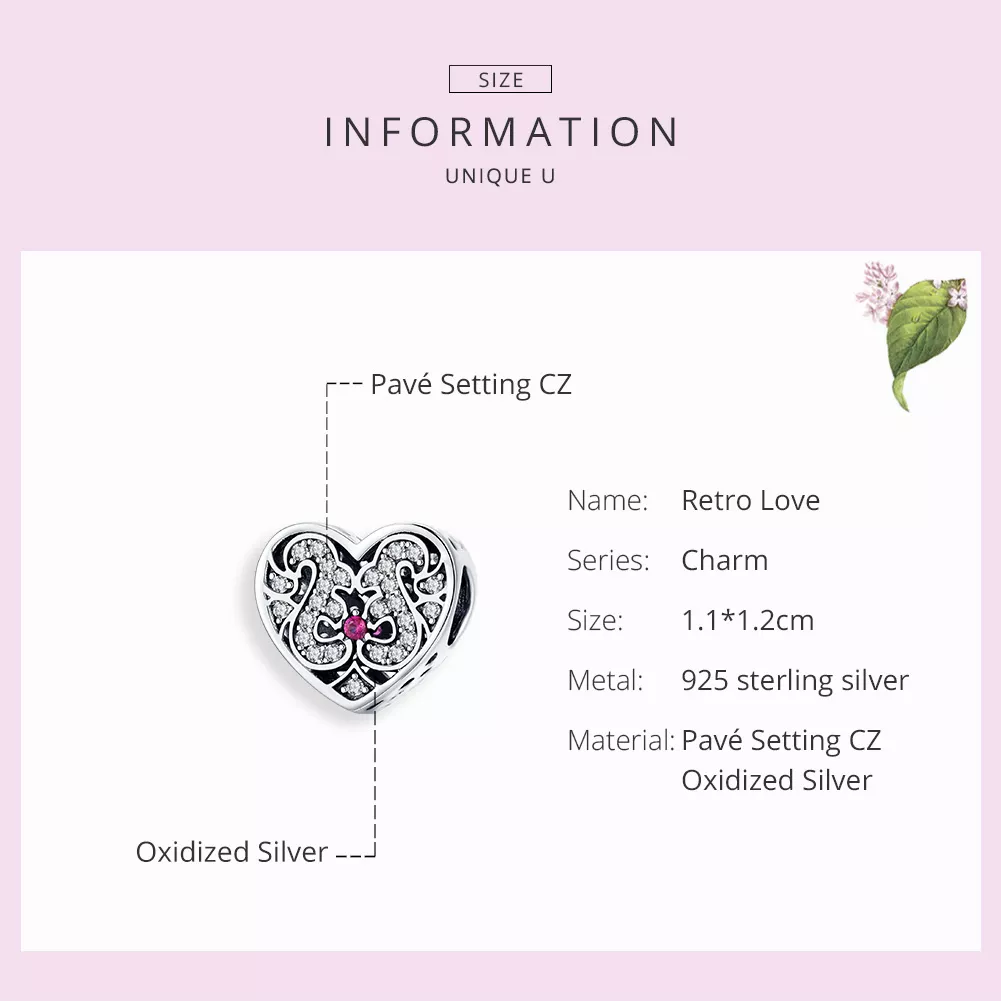 Charm Sempre em meu coração estilo Pandora - SCC1415