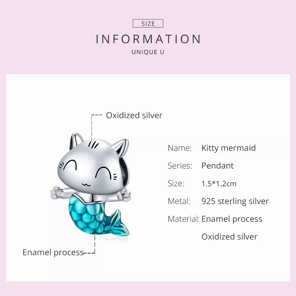 Charm Sereia gato life Pandora - SCC1852