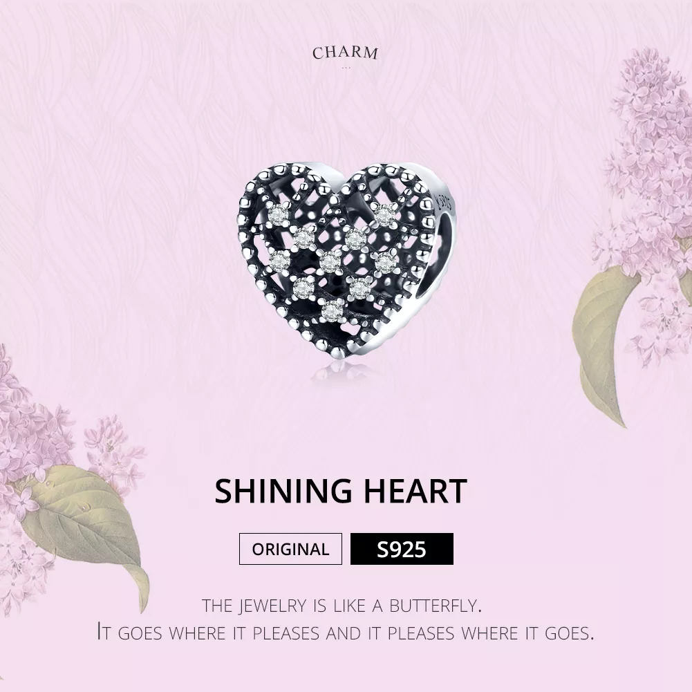 Charm Siga seu coração estilo Pandora - SCC1572