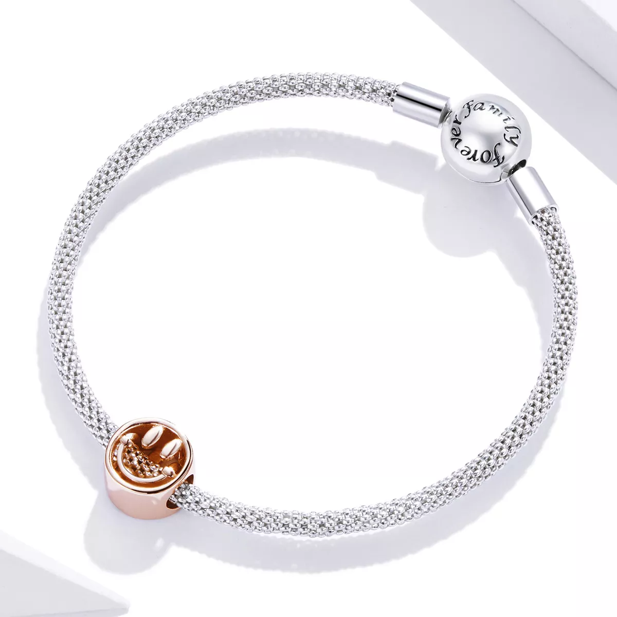 Charm Sorriso da sorte estilo Pandora Rosa - SCC1787