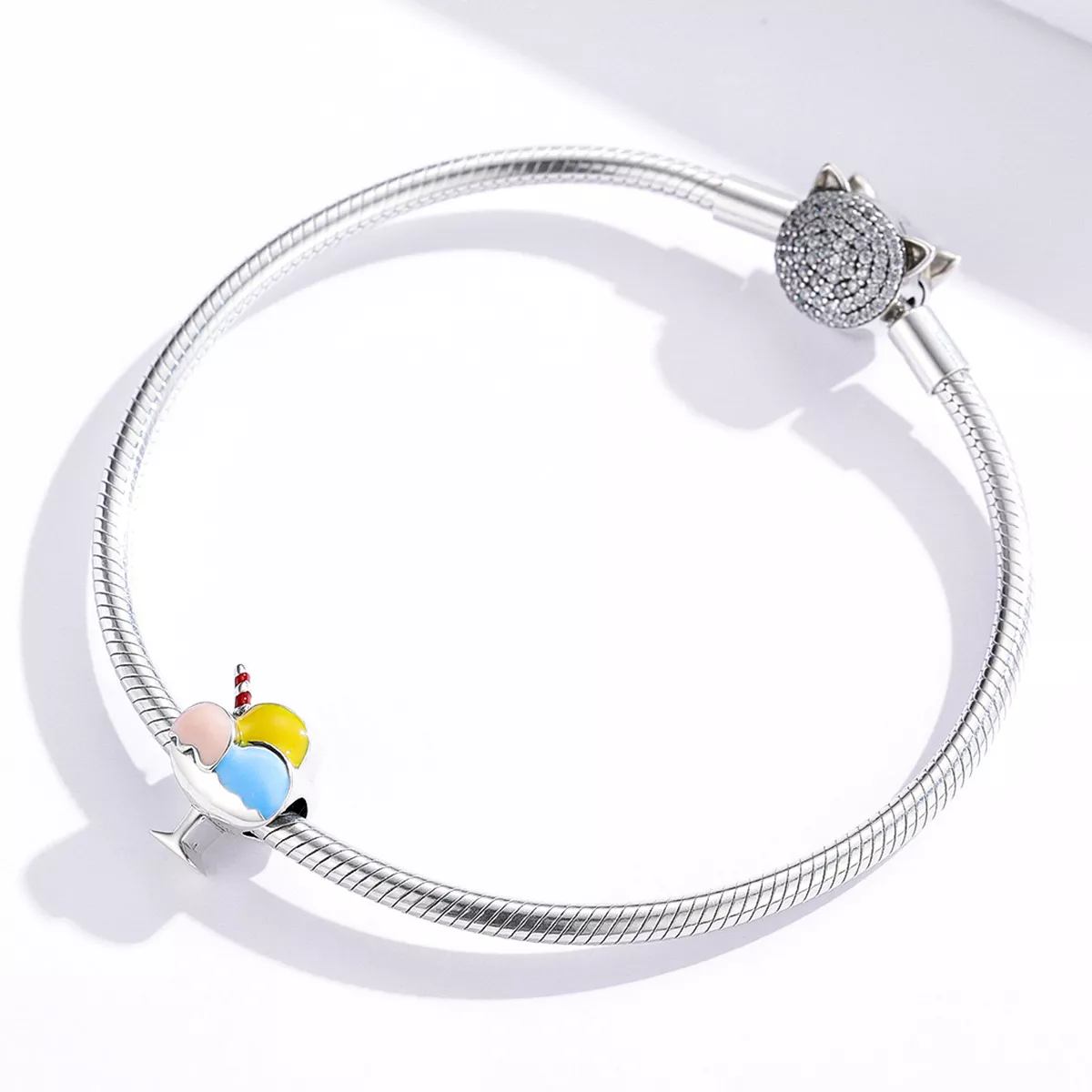 Charm Sorvete Tri-Color Ball estilo Pandora - SCC1532