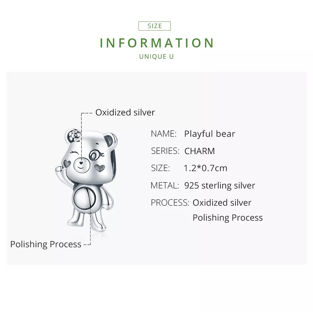 Charm Urso brincalhão life Pandora - SCC1870