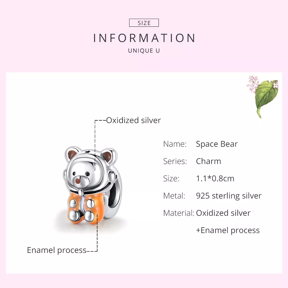 Charm Urso Espacial life Pandora - SCC1693