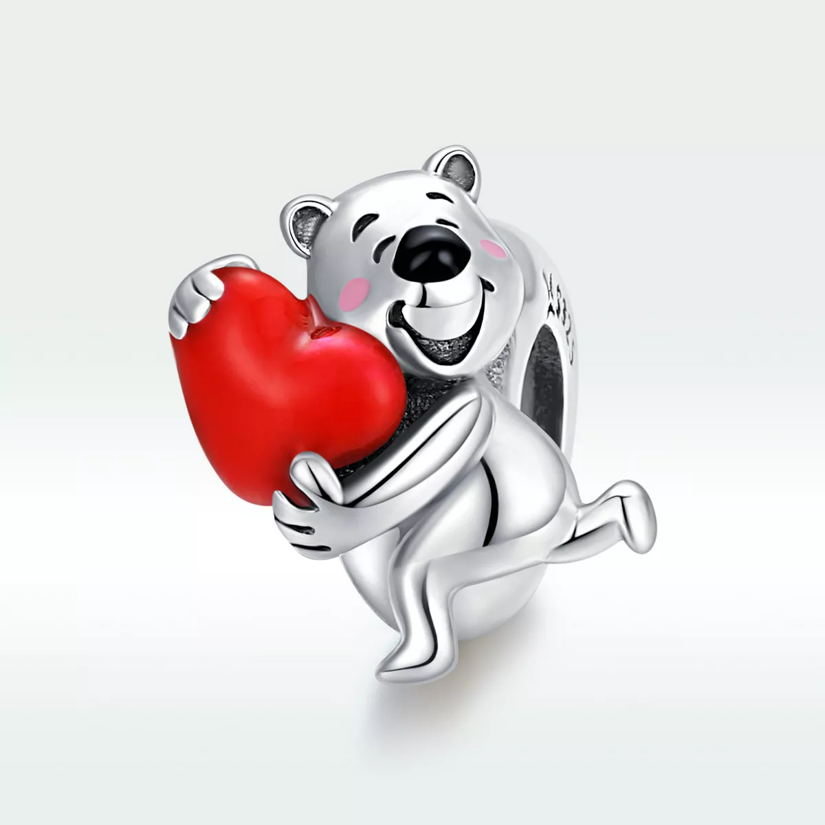 Charm Urso polar com coração estilo Pandora - SCC1610