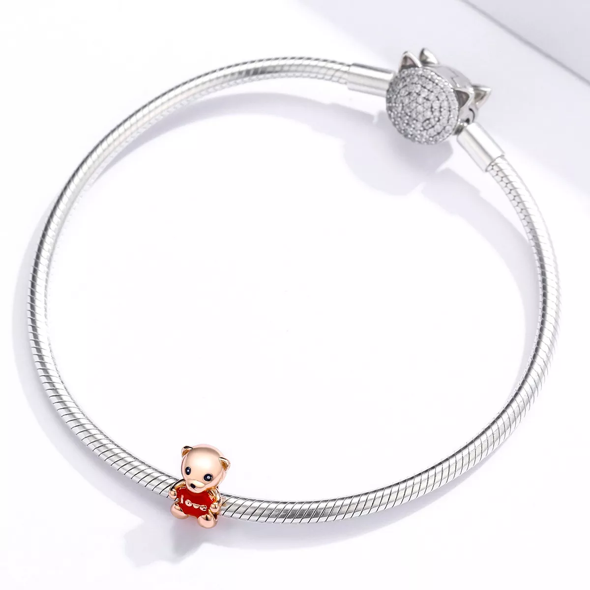 Charm Urso Teddy life Pandora Rosa - BSC228