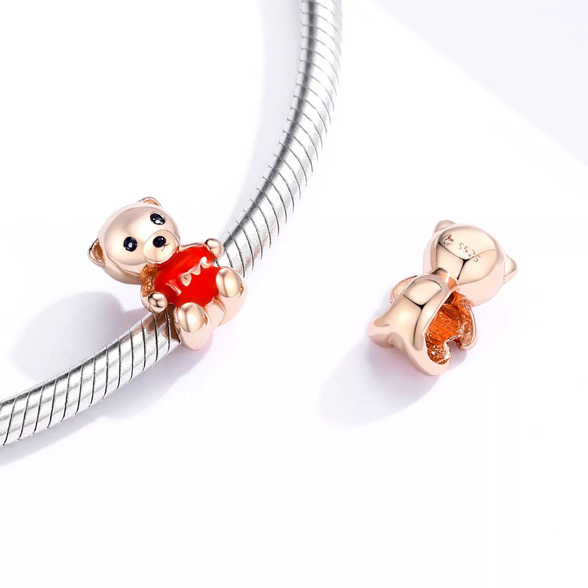 Charm Urso Teddy life Pandora Rosa - BSC228