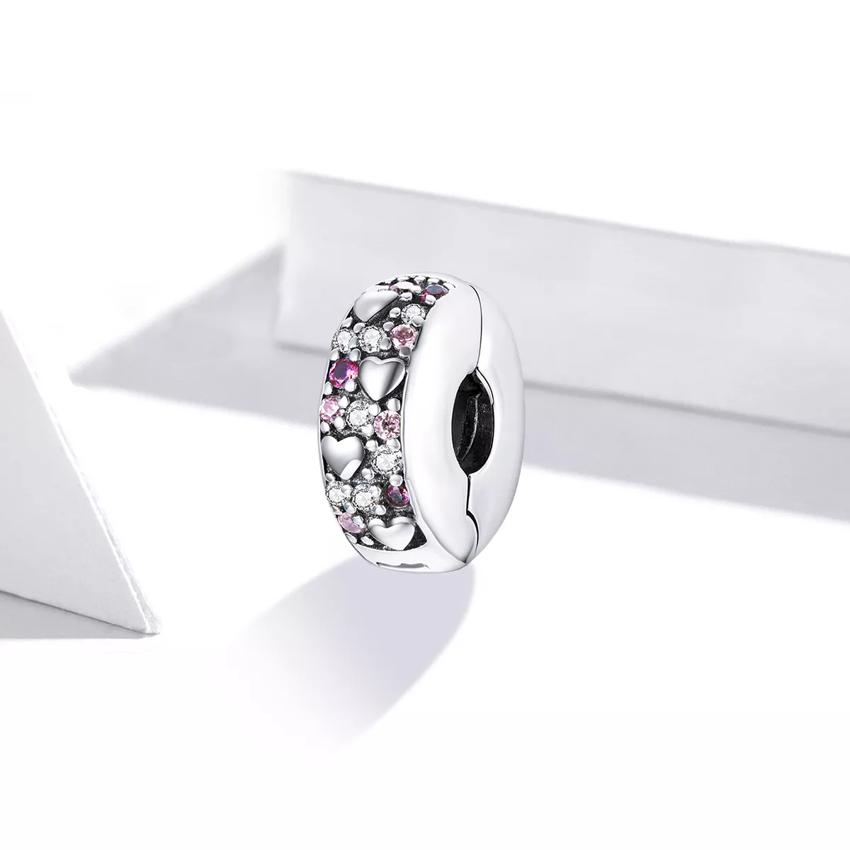 Clipe De Prata Amor brilhante estilo Pandora - SCC1745