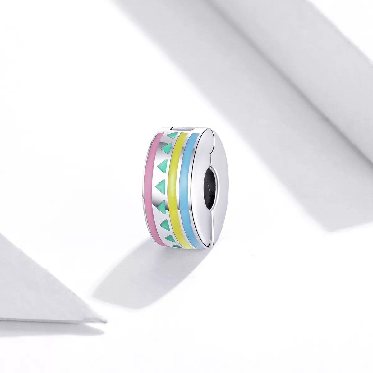 Clipe De Prata Colorido estilo Pandora - SCC1756