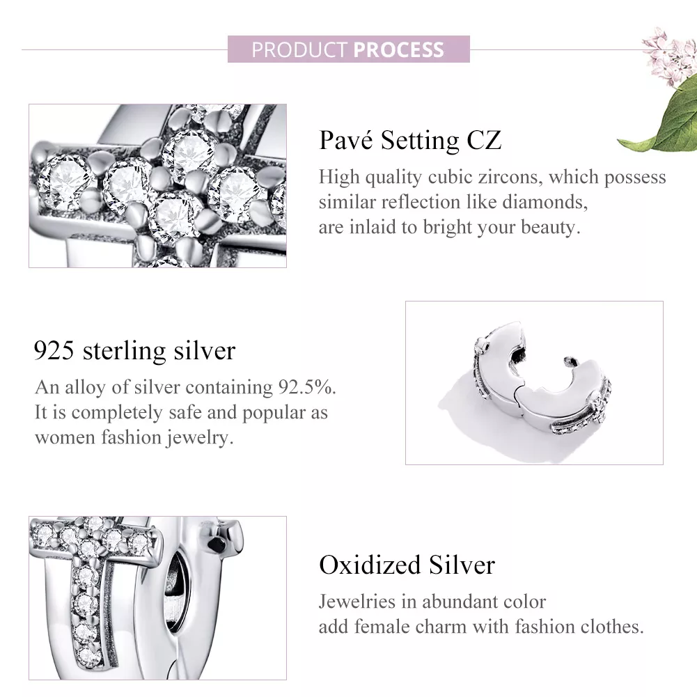 Clipe De Prata cruz life Pandora - SCC1497