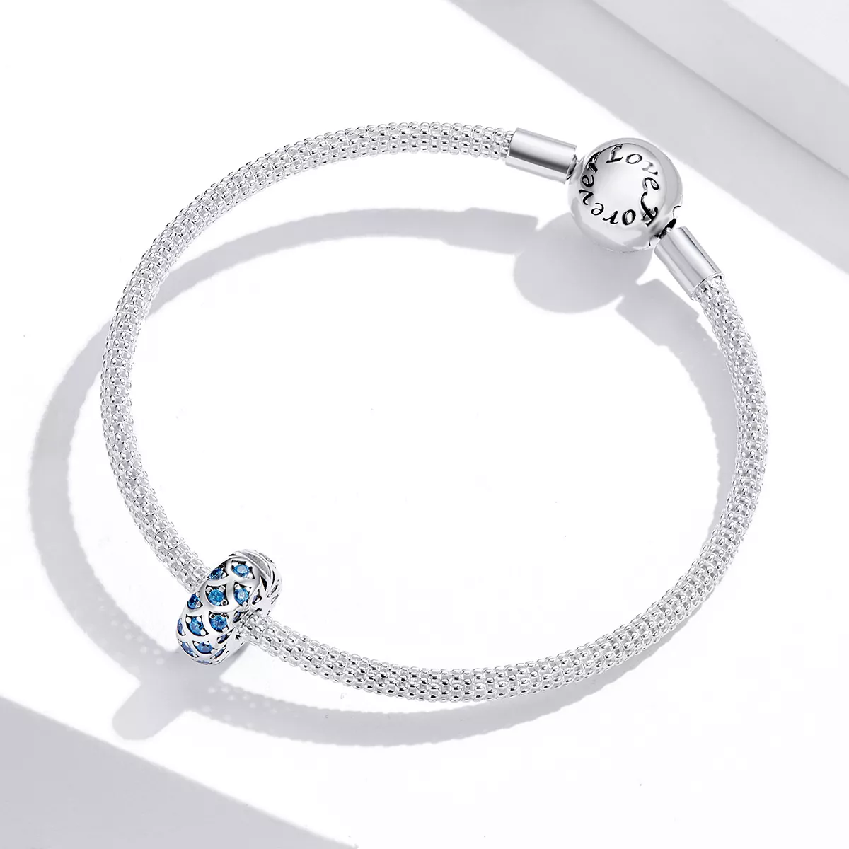 Clipe De Prata Elegância Azul estilo Pandora - SCC1513
