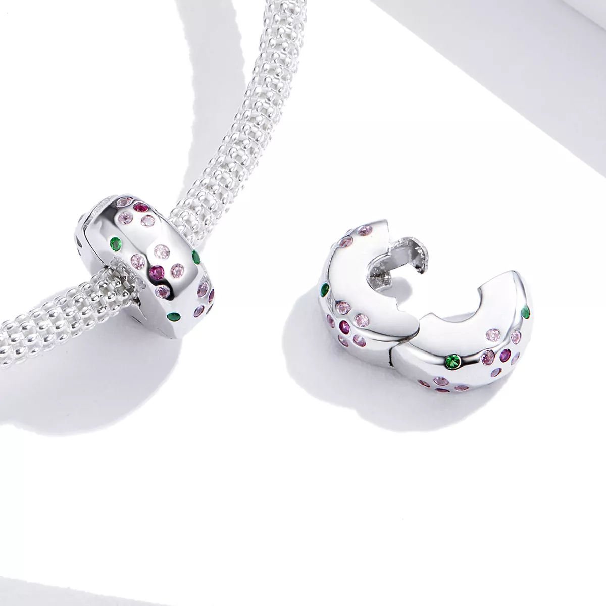 Clipe De Prata Flores Contraídas estilo Pandora - BSC245